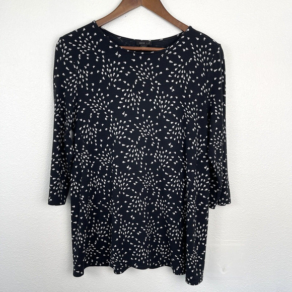 J. Jill Tops - J. Jill Wearever Top Womens Size M Tall Black White Print Jersey